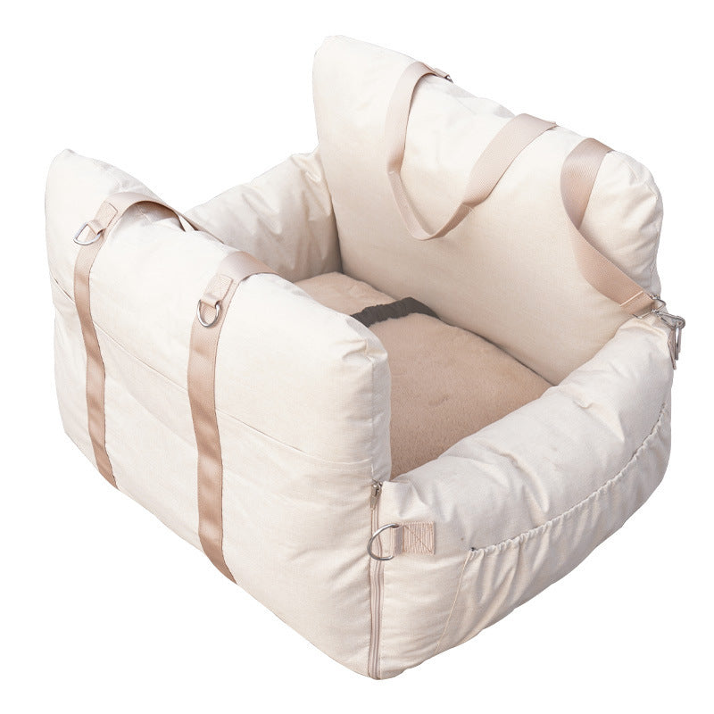 Linen Safety Seat Dog Bed