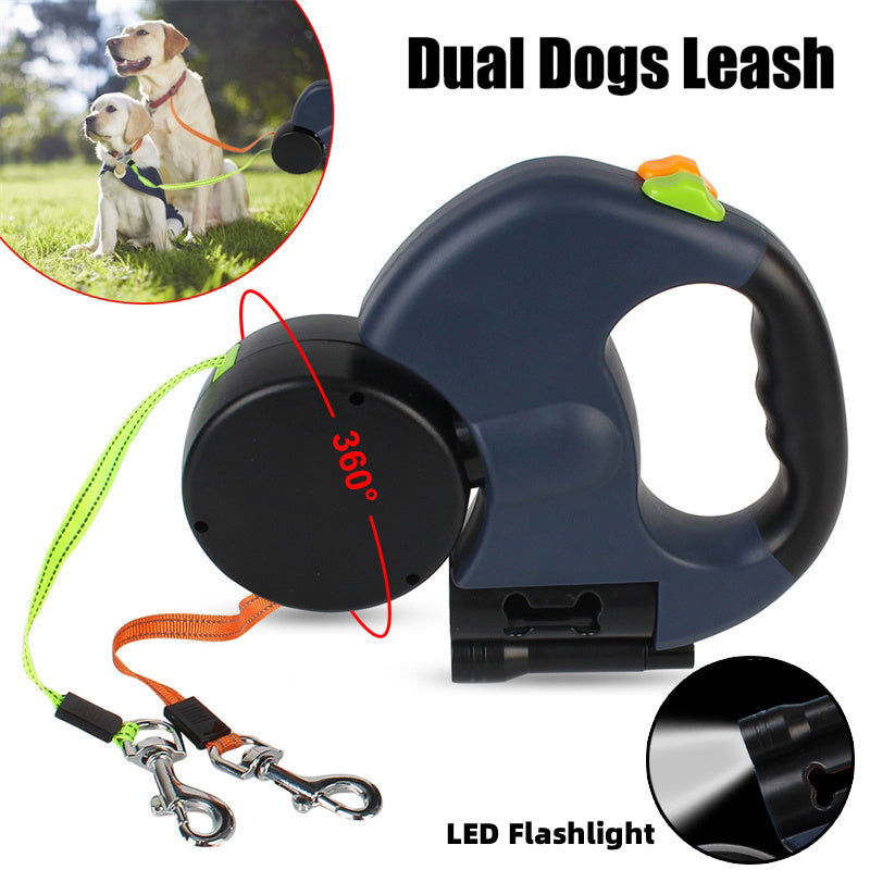 Retractable dual Dog Leash